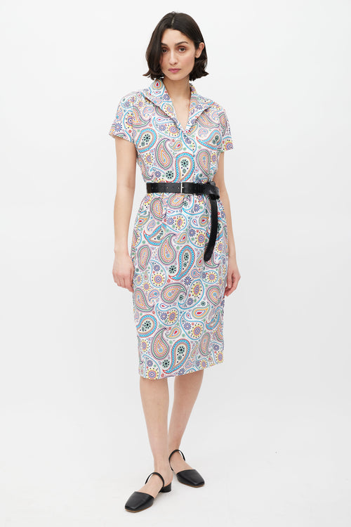 Jil Sander SS 2012 White & Multicolour Paisley Dress
