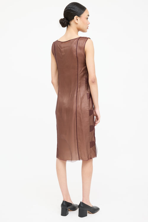 Jil Sander Silk Layered Applique Dress