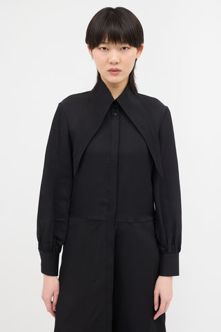 Jil Sander Silk Point Collar Dress