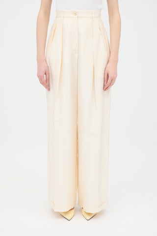 Jil Sander Silk Slub Wide Leg Trouser