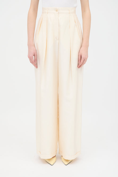 Jil Sander Silk Slub Wide Leg Trouser