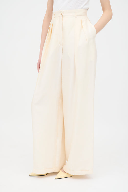 Jil Sander Silk Slub Wide Leg Trouser