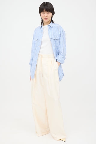 Jil Sander Silk Slub Wide Leg Trouser