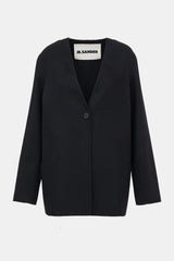Jil Sander Single Button Collarless Jacket