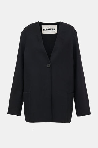 Jil Sander Single Button Collarless Jacket