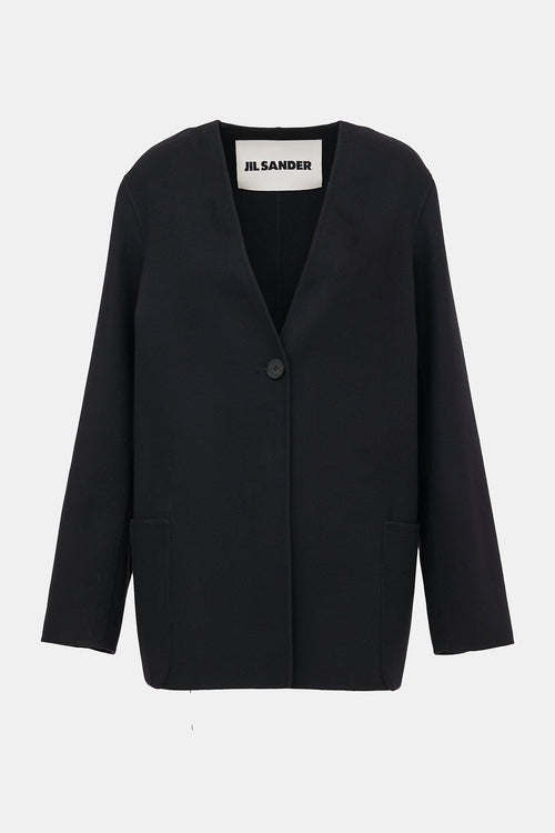 Jil Sander Single Button Collarless Jacket