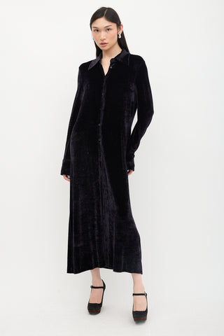 Jil Sander Velvet Maxi Shirt Dress