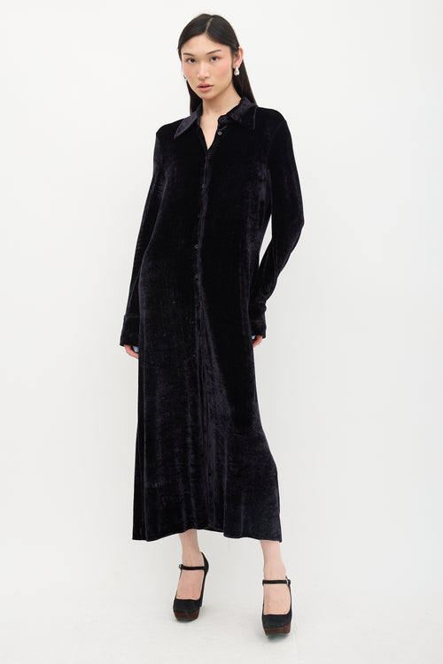 Jil Sander Velvet Maxi Shirt Dress