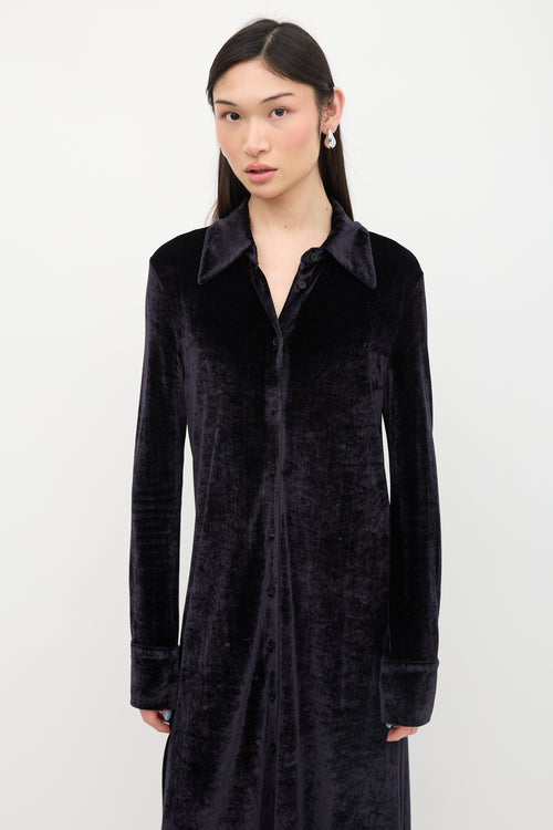 Jil Sander Velvet Maxi Shirt Dress