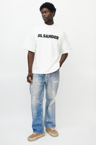Jil Sander White & Black Logo T-Shirt