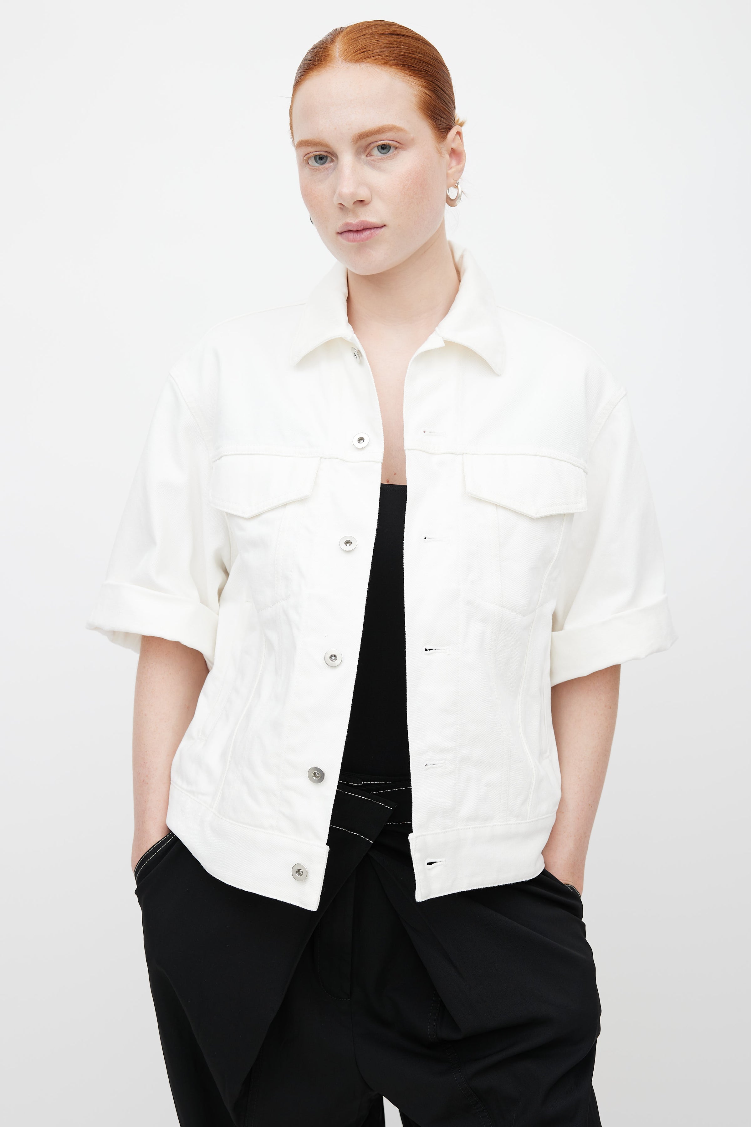 Women's Tadia Denim Jacket In White | Isabel Marant US