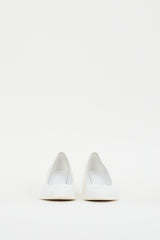 Jil Sander White Leather Block Heeled Pump