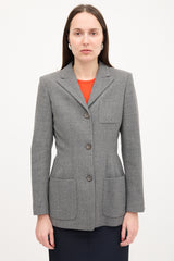 Jil Sander Wool Peak Collar Blazer