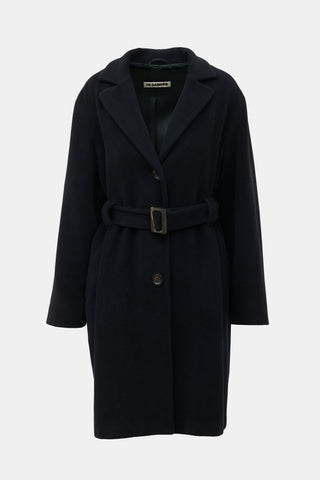 Jil Sander Wool & Angora Belted Coat