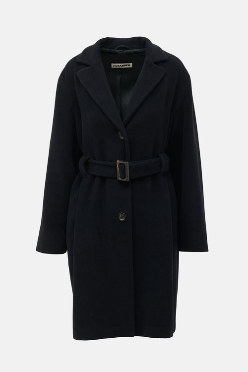 Jil Sander Wool & Angora Belted Coat