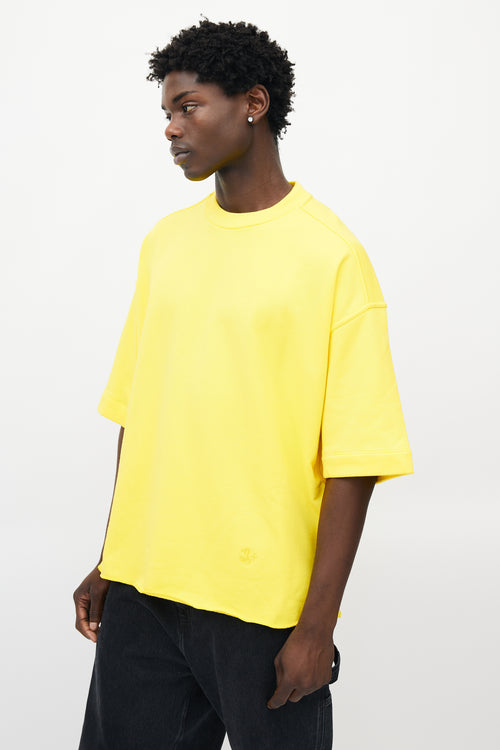 Jil Sander Yellow Short Sleeve Sweatshirt