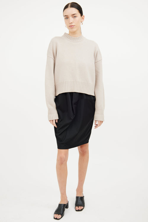 Jil Sander Beige Knit Cropped Sweater