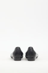 Jil Sander Black Leather Wedge Flat
