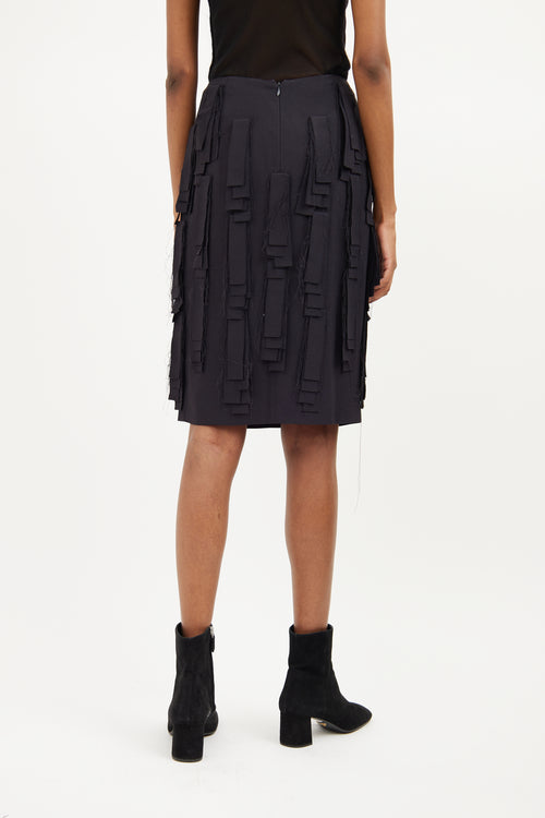 Jil Sander Navy Fringe Skirt