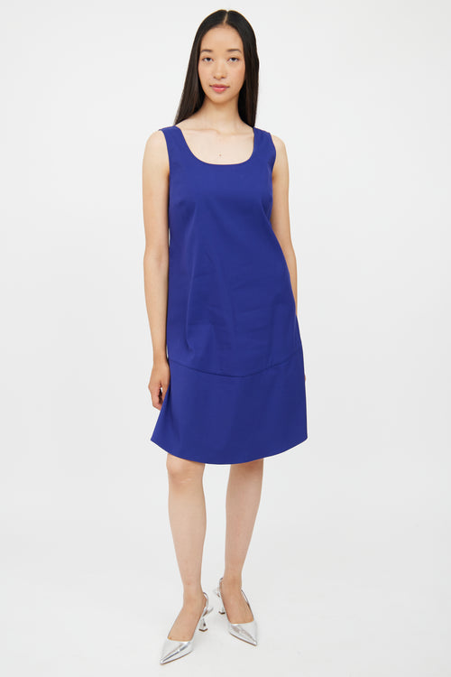 Jil Sander Blue Midi Sleeveless Dress