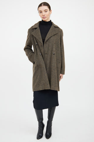 Jil Sander Brown Wool Double Breasted Coat