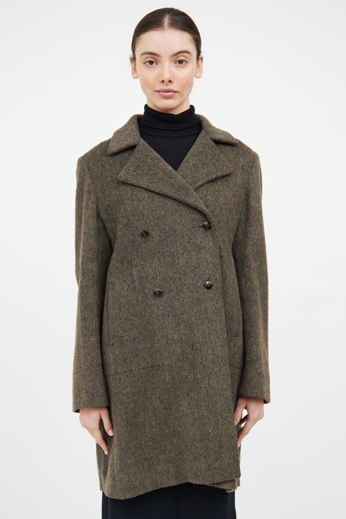 Jil Sander Brown Wool Double Breasted Coat