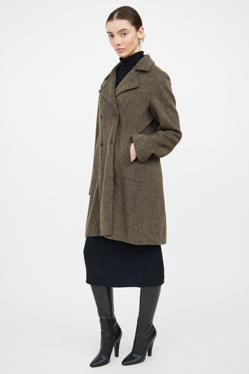 Jil Sander Brown Wool Double Breasted Coat