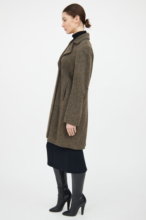 Jil Sander Brown Wool Double Breasted Coat