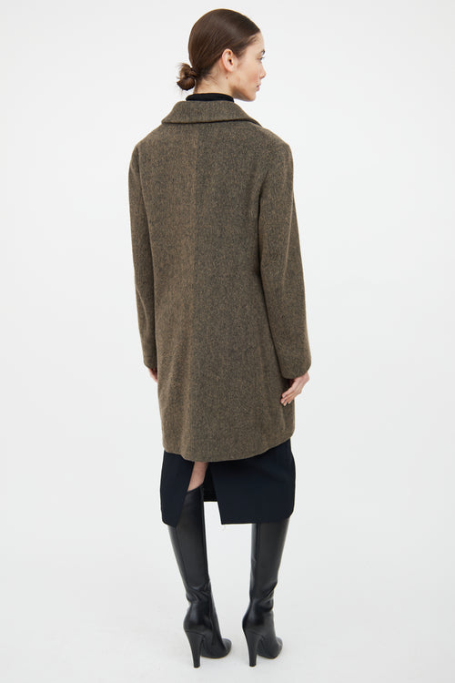 Jil Sander Brown Wool Double Breasted Coat