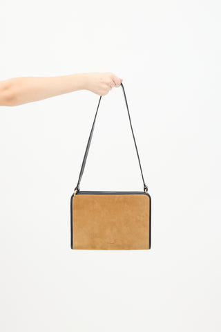 Beige & Black Leather Binding Bag