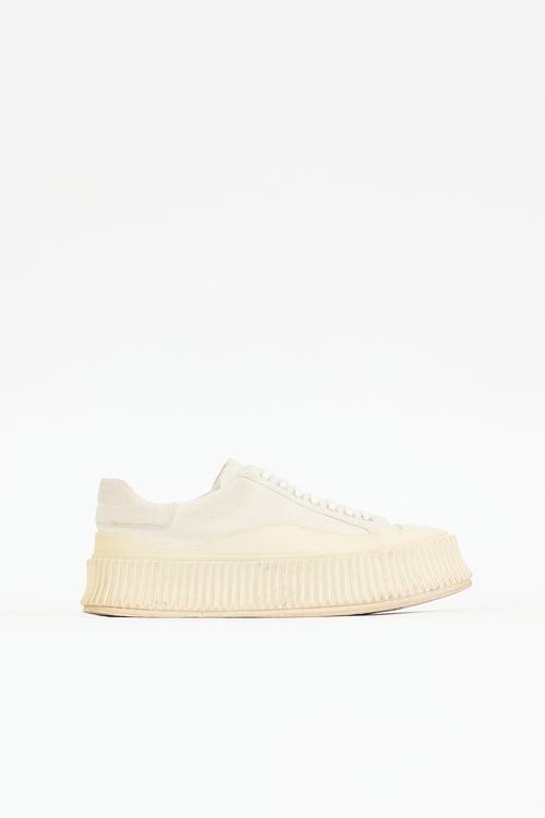 Jil Sander Canvas & Rubber Platform Sneaker