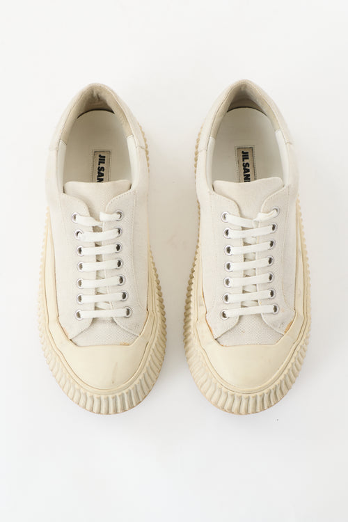 Jil Sander Canvas & Rubber Platform Sneaker