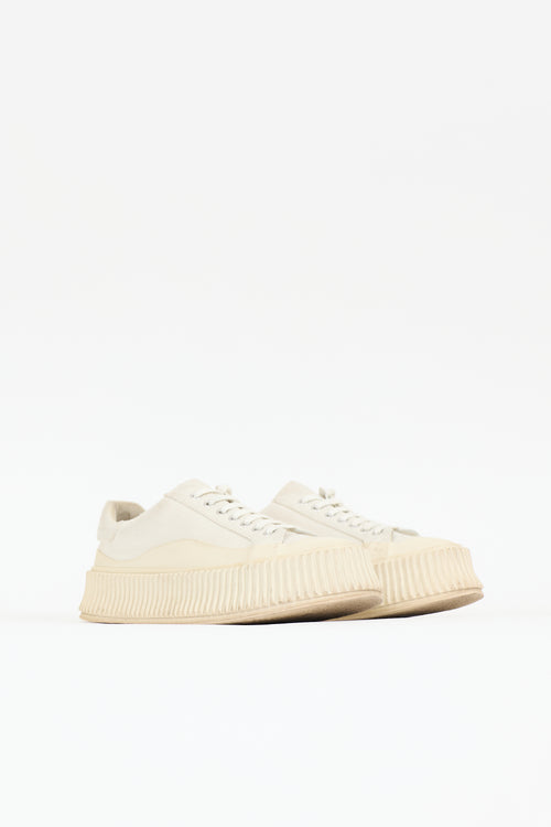 Jil Sander Canvas & Rubber Platform Sneaker