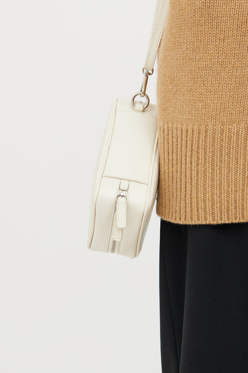 Jil Sander Cream Leather Rectangle Crossbody Bag