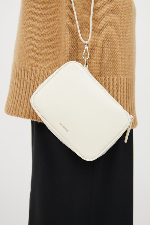 Jil Sander Cream Leather Rectangle Crossbody Bag