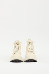 Jil Sander Cream Leather Lug Sole Boot