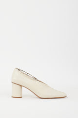 Jil Sander Cream Leather Whipstitch & Anklet Heel