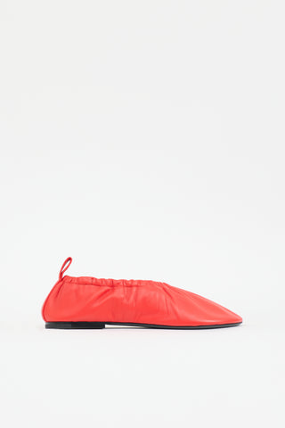 Jil Sander Gathered Leather Ballet Flat