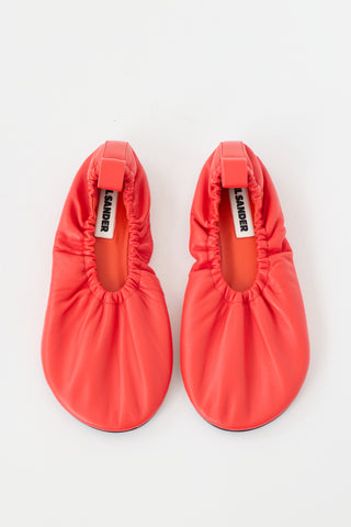 Jil Sander Gathered Leather Ballet Flat