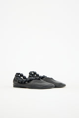 Jil Sander Leather Bead Ankle Ballet Flat