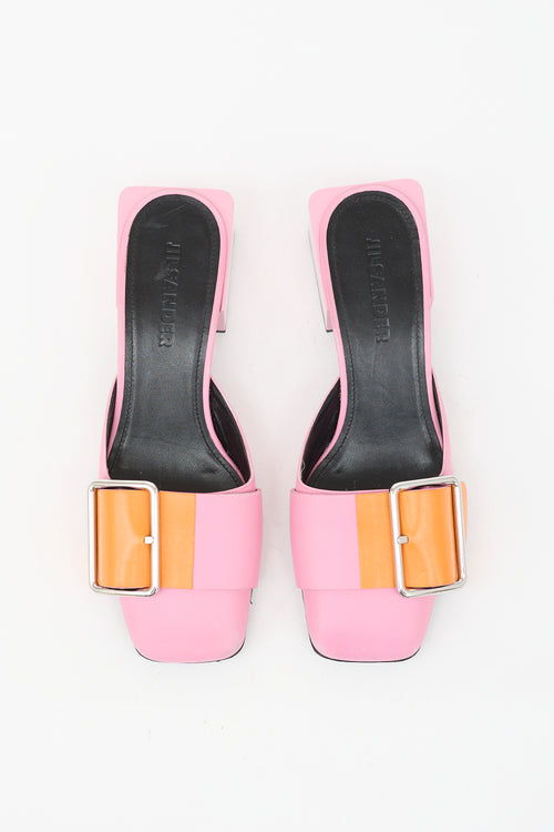 Jil Sander Leather Buckle Mule