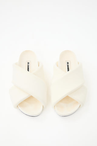 Jil Sander Leather Padded Platform Slide