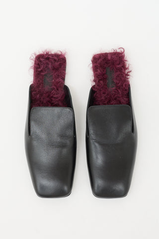 Jil Sander Leather & Shearling Mule