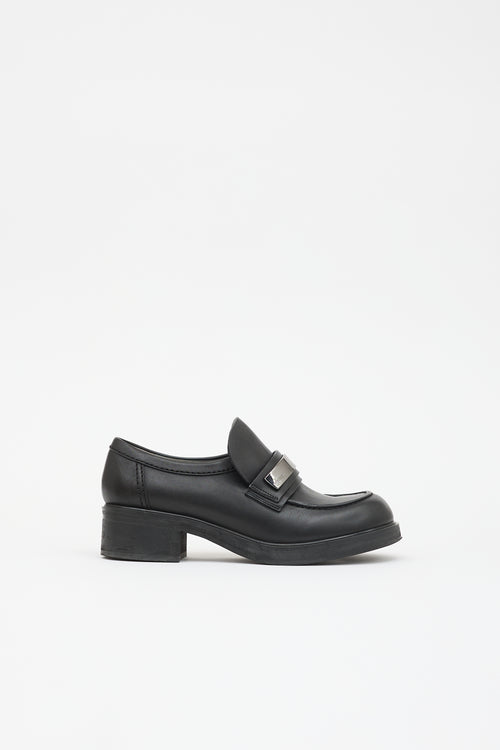 Jil Sander Navy Leather Loafer