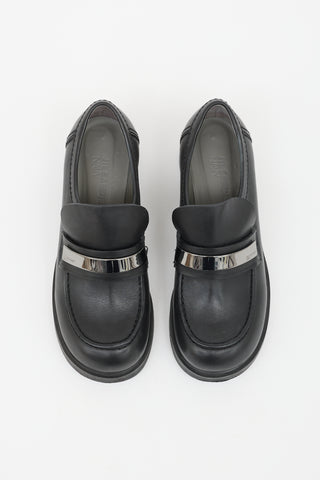 Jil Sander Navy Leather Loafer