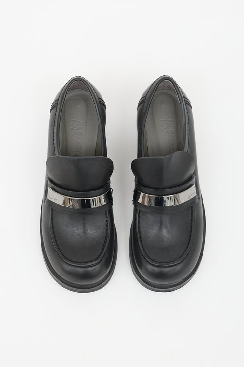 Jil Sander Navy Leather Loafer