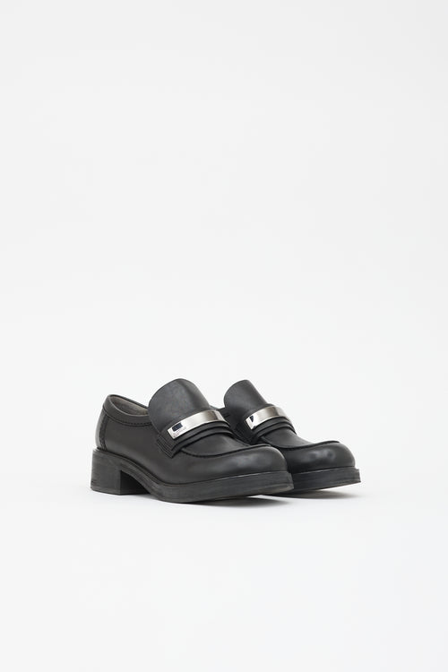 Jil Sander Navy Leather Loafer