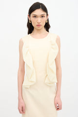 Jil Sander Neoprene Ruffle Sheath Dress