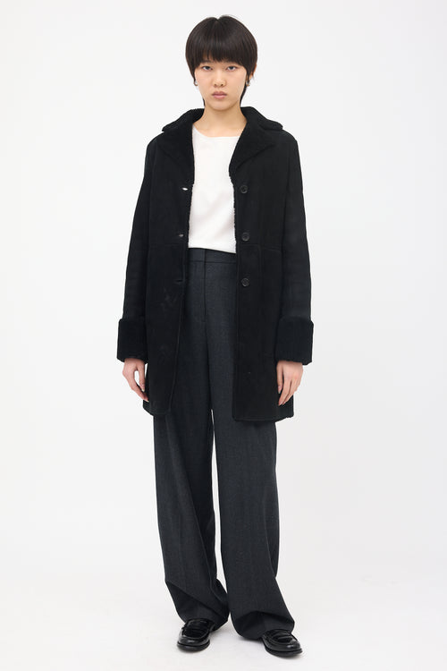 Jil Sander Suede Shearling Coat
