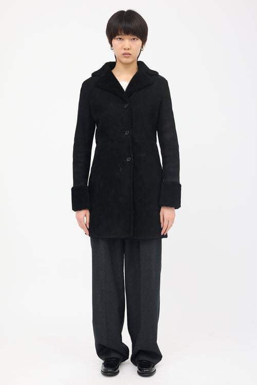 Jil Sander Suede Shearling Coat